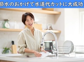 食器洗いをする女性