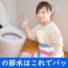 トイレの節水に努める女性